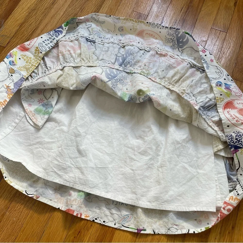 Scotch & Soda Girls Printed Mini Skirt Size 12 White Multicolor Pull On